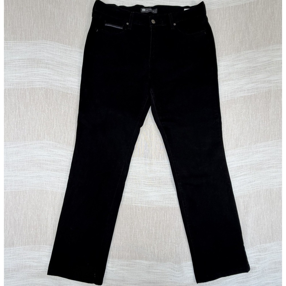 Levi's 505 Straight Leg Women's Black Jeans Sz 14M High Rise Denim 32" inseam